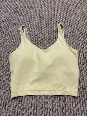 Light Yellow Scoop Neck Crop Sports Bralette